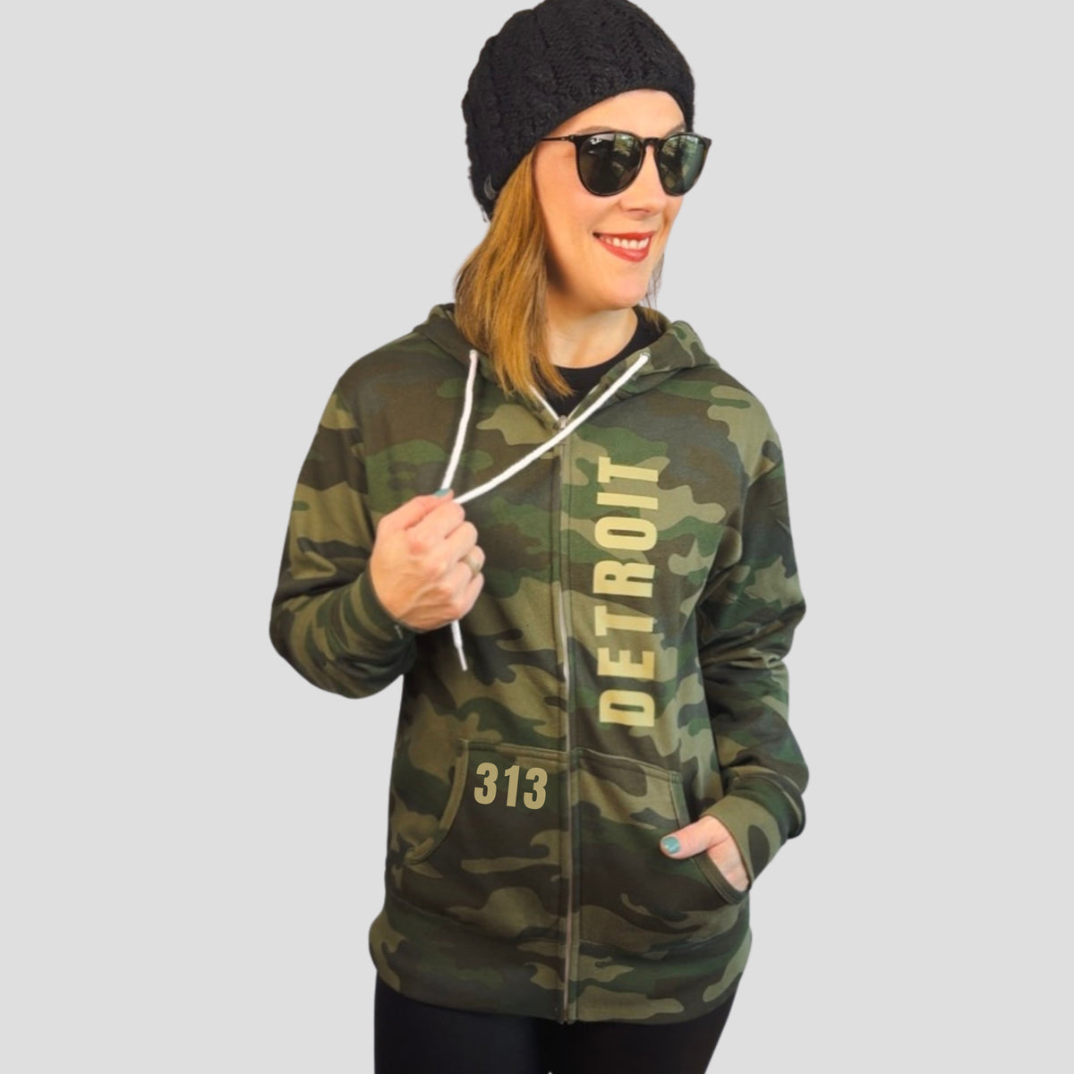 Detroit 313 Camo Full-Zip Hoodie