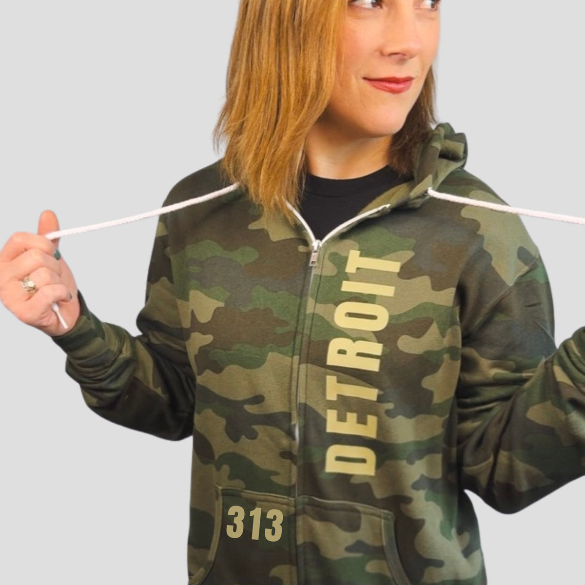 Detroit 313 Camo Full-Zip Hoodie