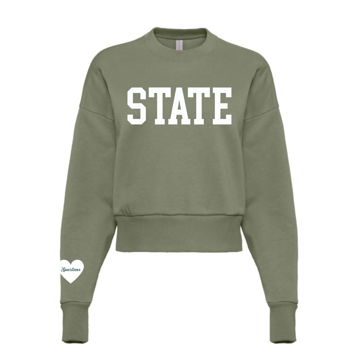 State Spartans Heart Sleeve Crewneck