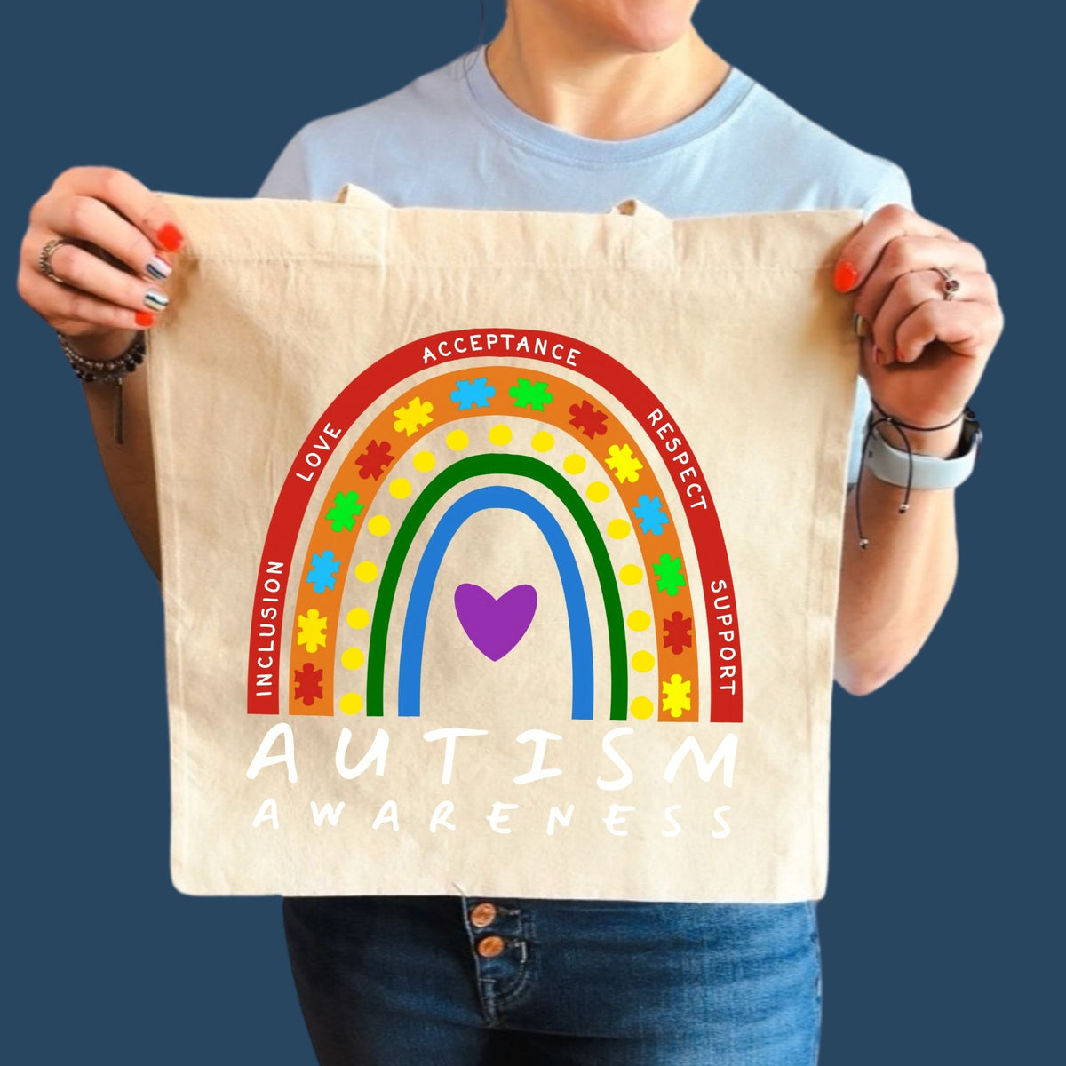 Autism Awareness Tote Bag - 100% of Profits Donated to Autism Research