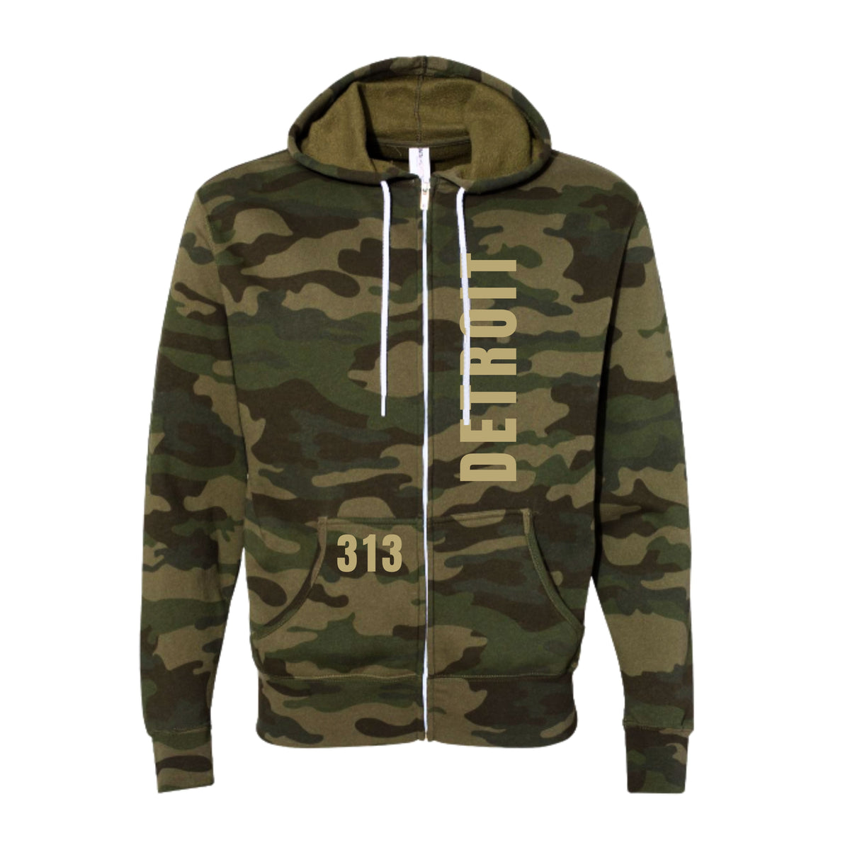 Detroit 313 Camo Full-Zip Hoodie