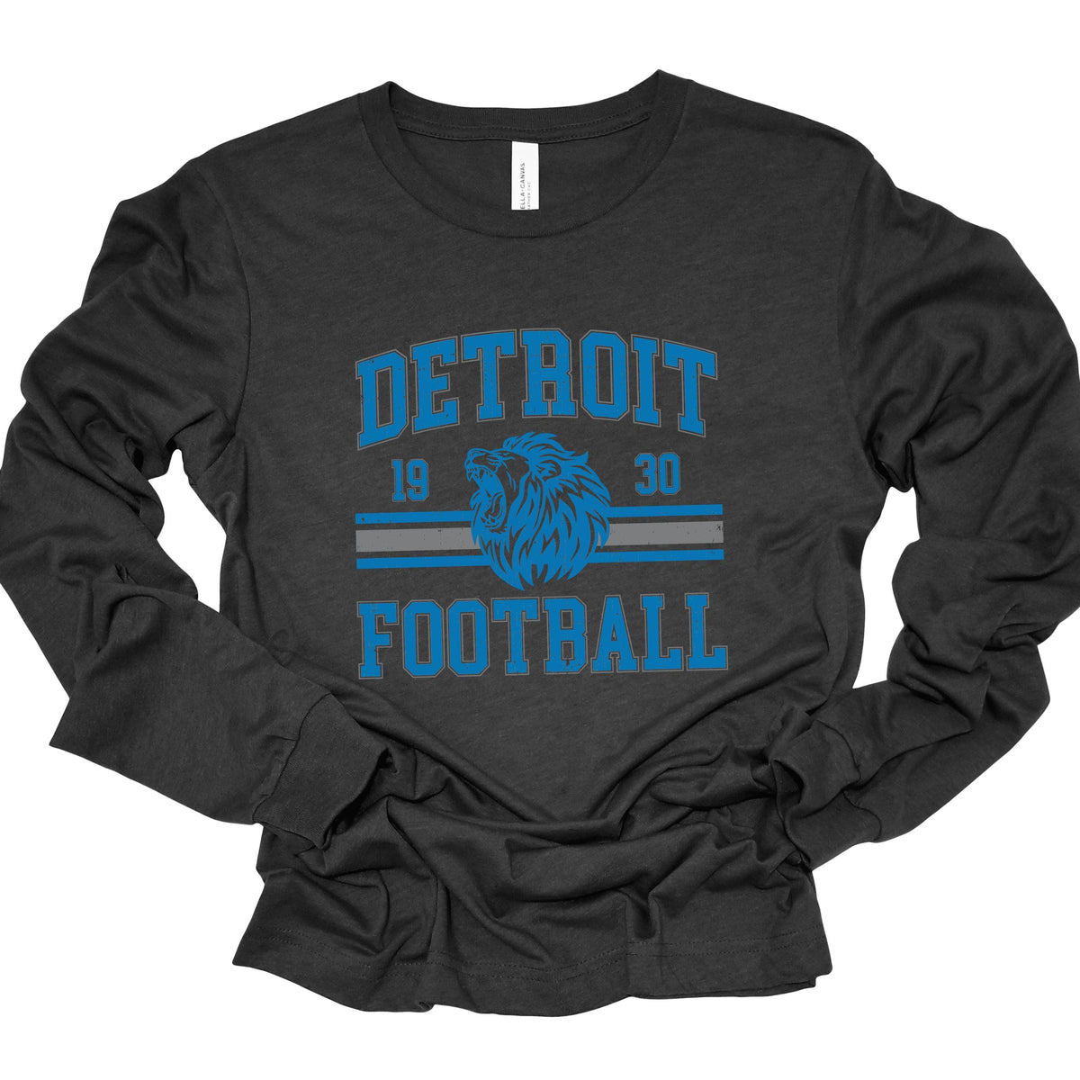 Vintage Detroit Football Long Sleeve T-Shirt