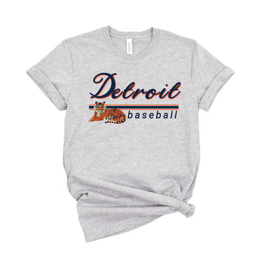 Detroit Baseball Shirt | Vintage Lions Baseball Tee | Game Day Fan T-Shirt with Lion Graphic | Soft & Comfortable Detroit Sports Apparel