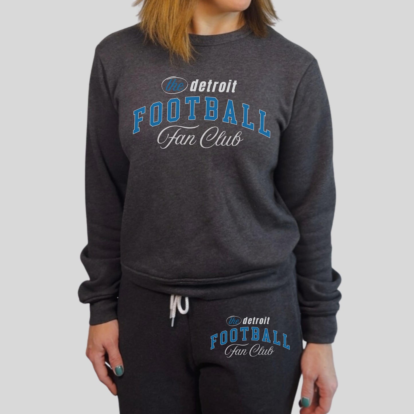 Detroit Football Fan Club Loungewear Set | Sweatshirt and Joggers | Cozy Game Day Outfit