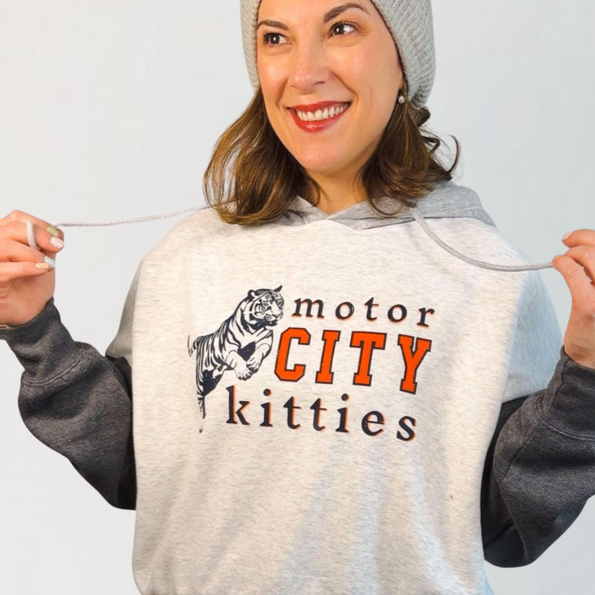 Motor City Kitties Cropped Hoodie | Detroit Baseball Game Day Top | Tigers Fan Shirt