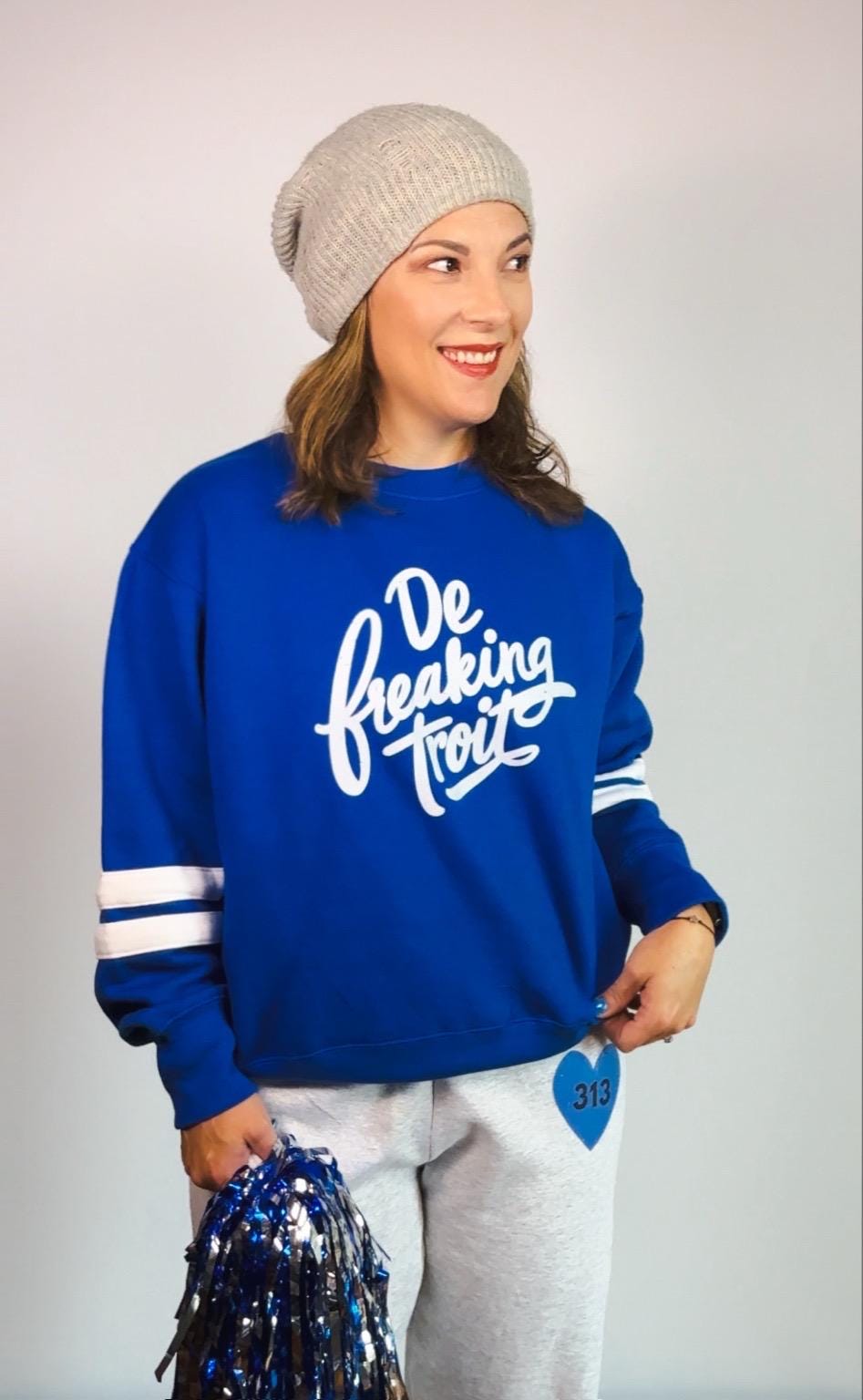 De Freaking Troit Varsity Crewneck | Women’s Detroit Sweatshirt
