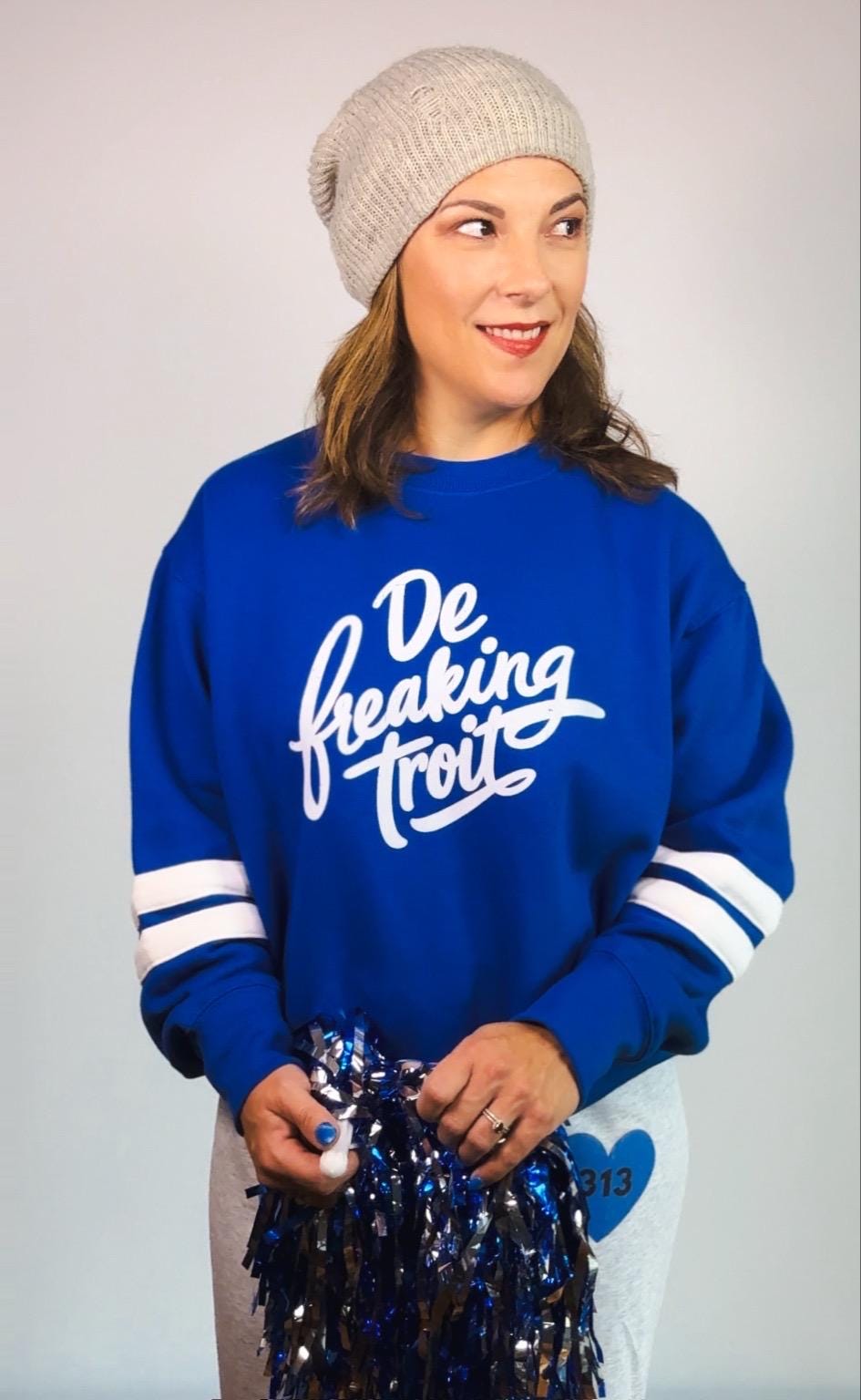 De Freaking Troit Varsity Crewneck | Women’s Detroit Sweatshirt