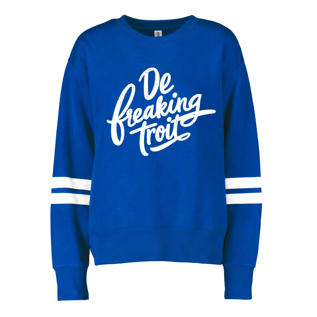 De Freaking Troit Varsity Crewneck | Women’s Detroit Sweatshirt