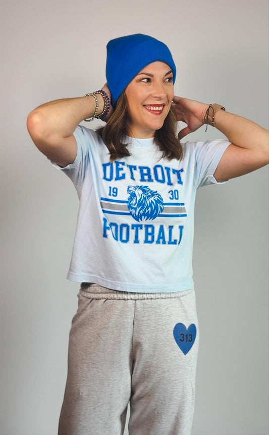 Detroit Football Vintage Tee | Women’s Boxy Comfort Colors Shirt