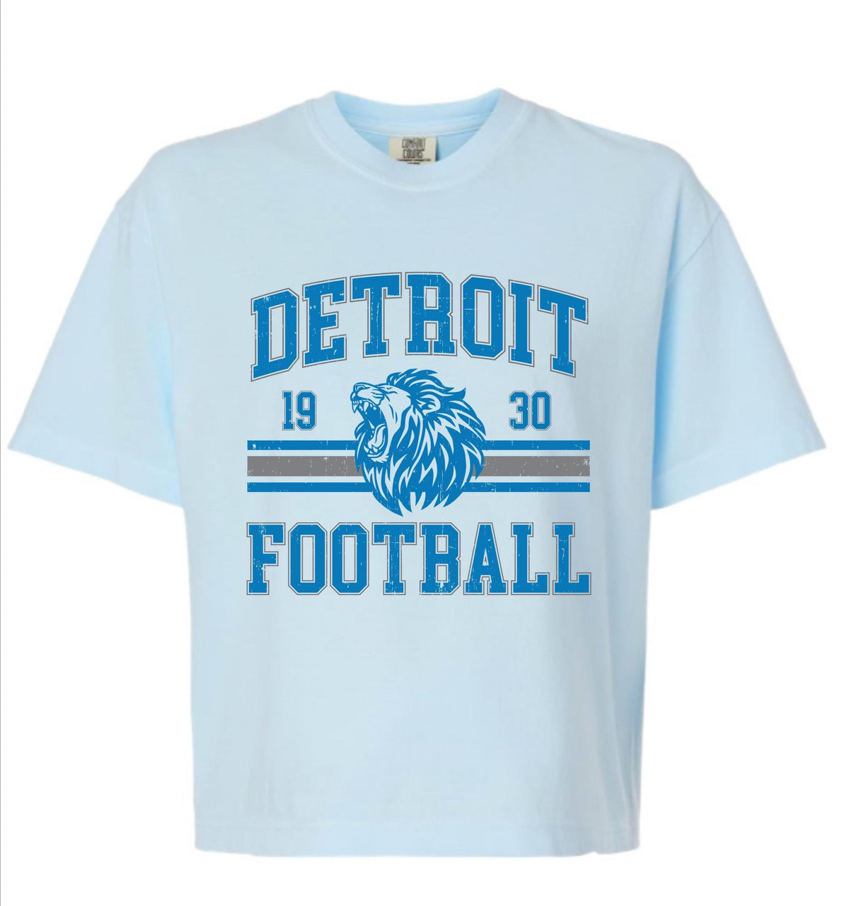 Detroit Football Vintage Tee | Women’s Boxy Comfort Colors Shirt
