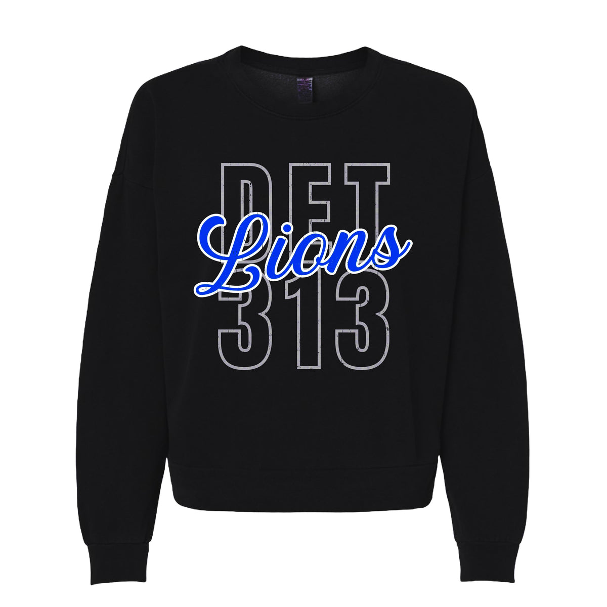 DET Lions 313 Boxy Crewneck | Women’s Detroit Football Sweatshirt