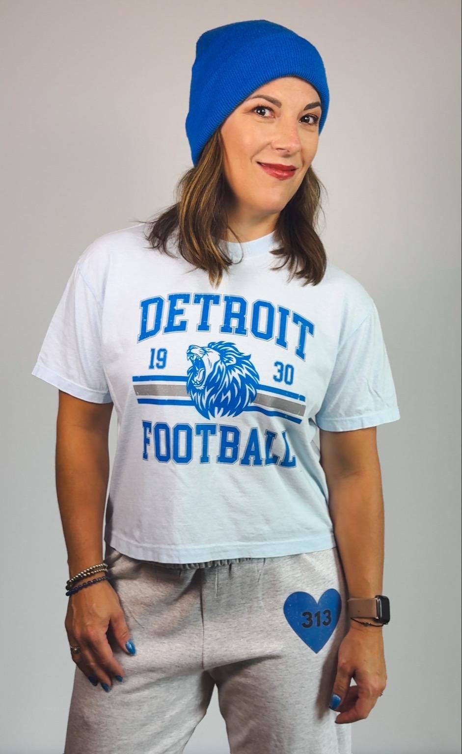 Detroit Football Vintage Tee | Women’s Boxy Comfort Colors Shirt